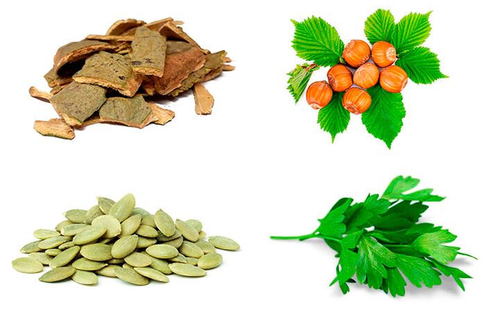 Remèdes populaires pour lutter contre la prostatite écorce de tremble, graines de citrouille, persil et noisettes